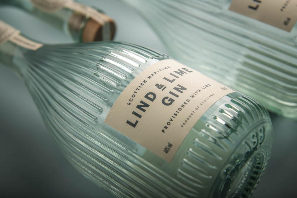 Lind and Lime Gin Bottle Brand Packaging