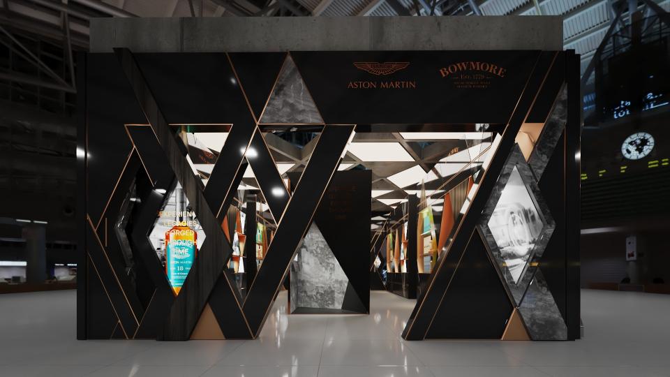 Bowmore x Aston Martin GTR whisky collaboration retail experience design